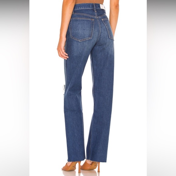 RE/DONE Originals 90s High Rise Loose in Destroyed Broken Blue Size 28 - Picture 3 of 11